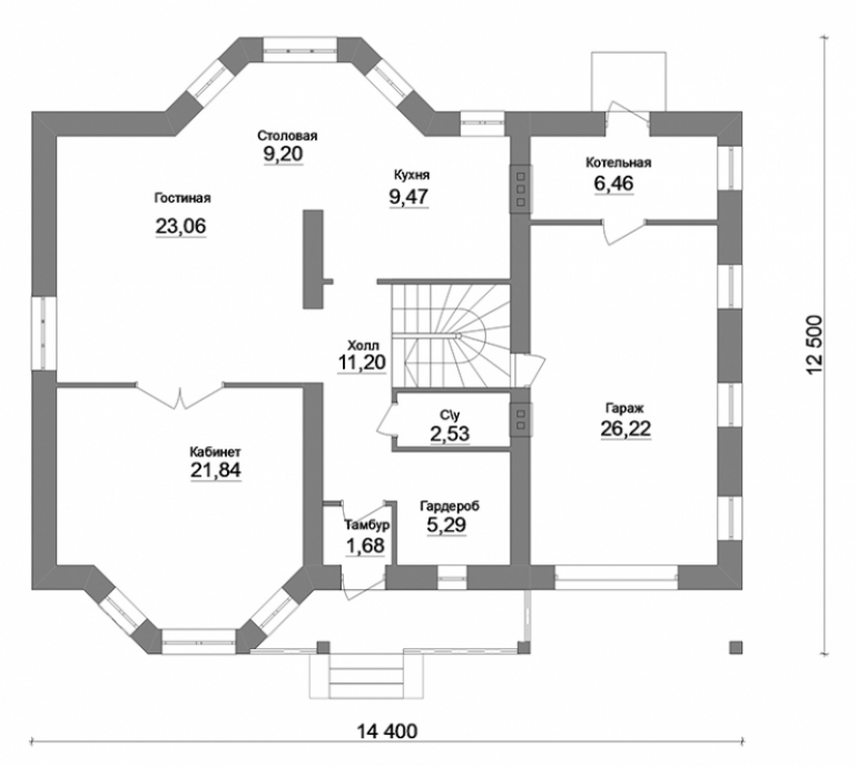 План двухэтажного дома из кирпича