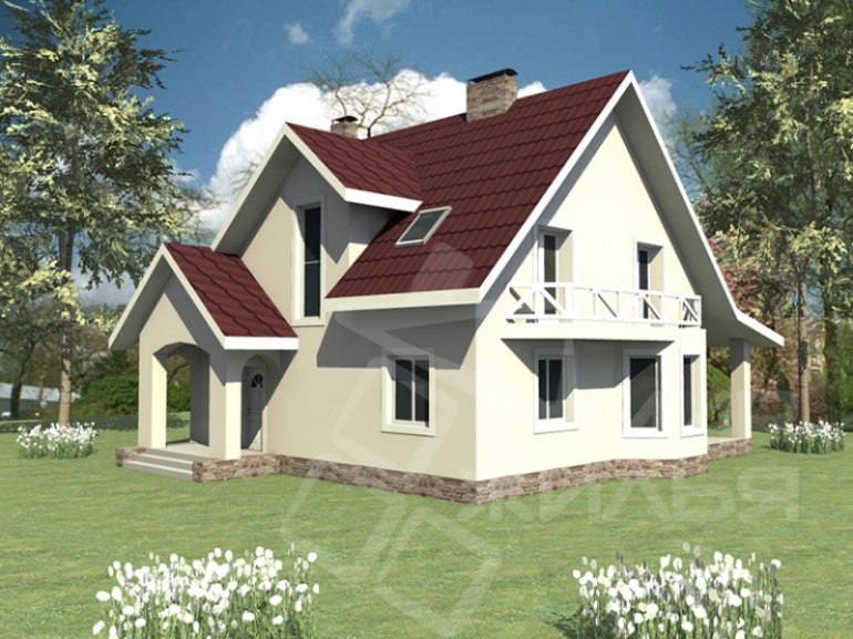 Проект двухэтажного дома из керамического блока №176-180