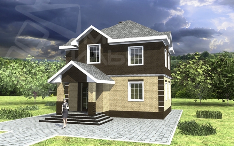 Проект двухэтажного дома из керамического блока №242-105