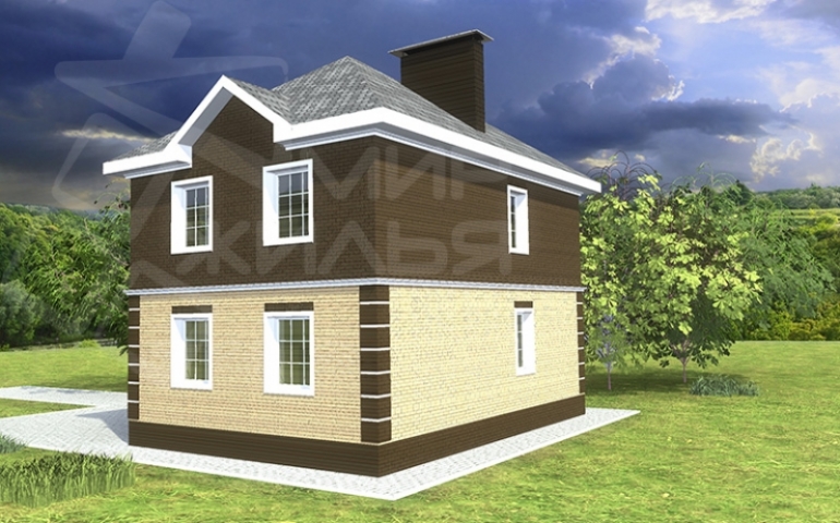 Проект двухэтажного дома из керамического блока №242-105