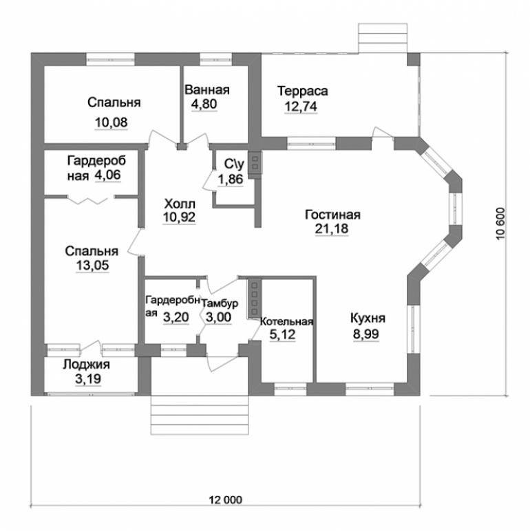 План одноэтажного дома под ключ