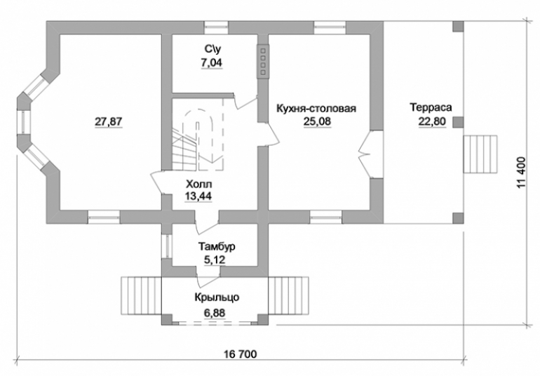 План двухэтажного дома из газоблока