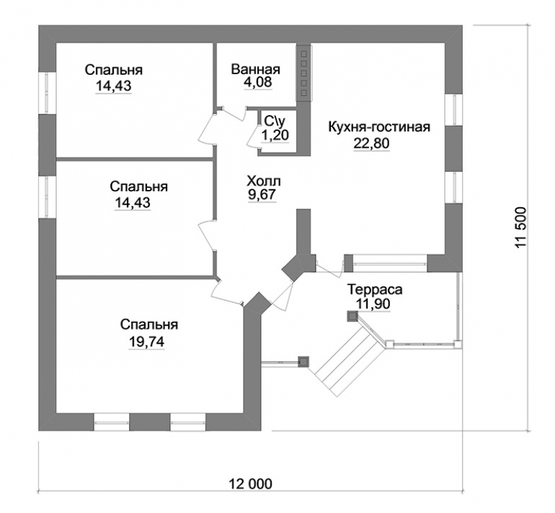 Дом 3 спальни кухня гостиная. Проект дома 3 спальни и кухня гостиная. Одноэтажный дом с кухней-гостиной и двумя спальнями и террасой. Дом с кухней гостиной и двумя спальнями с верандой. Планировка 1 этажного дома с 2 спальнями и кухней гостиной.