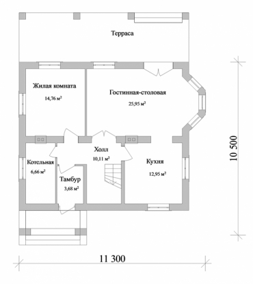 План двухэтажного дома из керамического блока 
